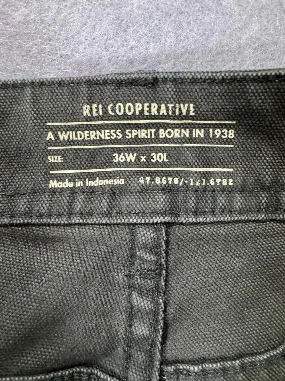 REI Co-op Pants Size 36W x 30L Gray Double Knee Canvas Hiking Work Utility